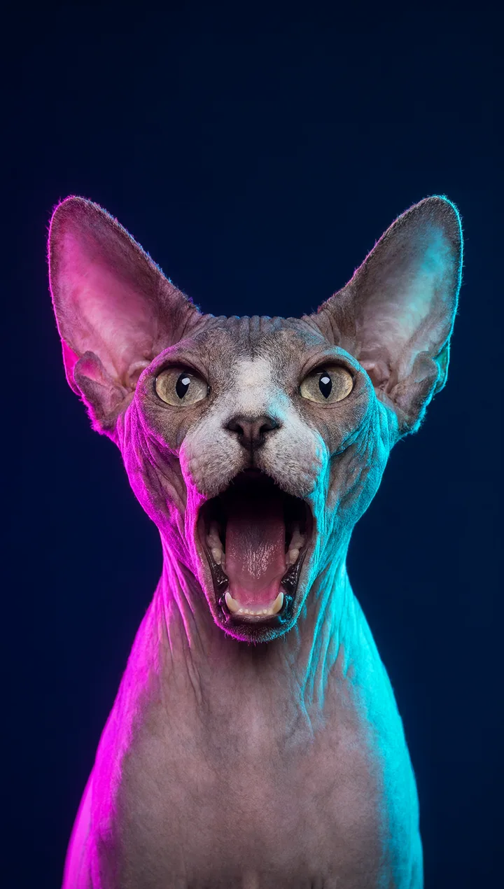 Sphynx cat screaming