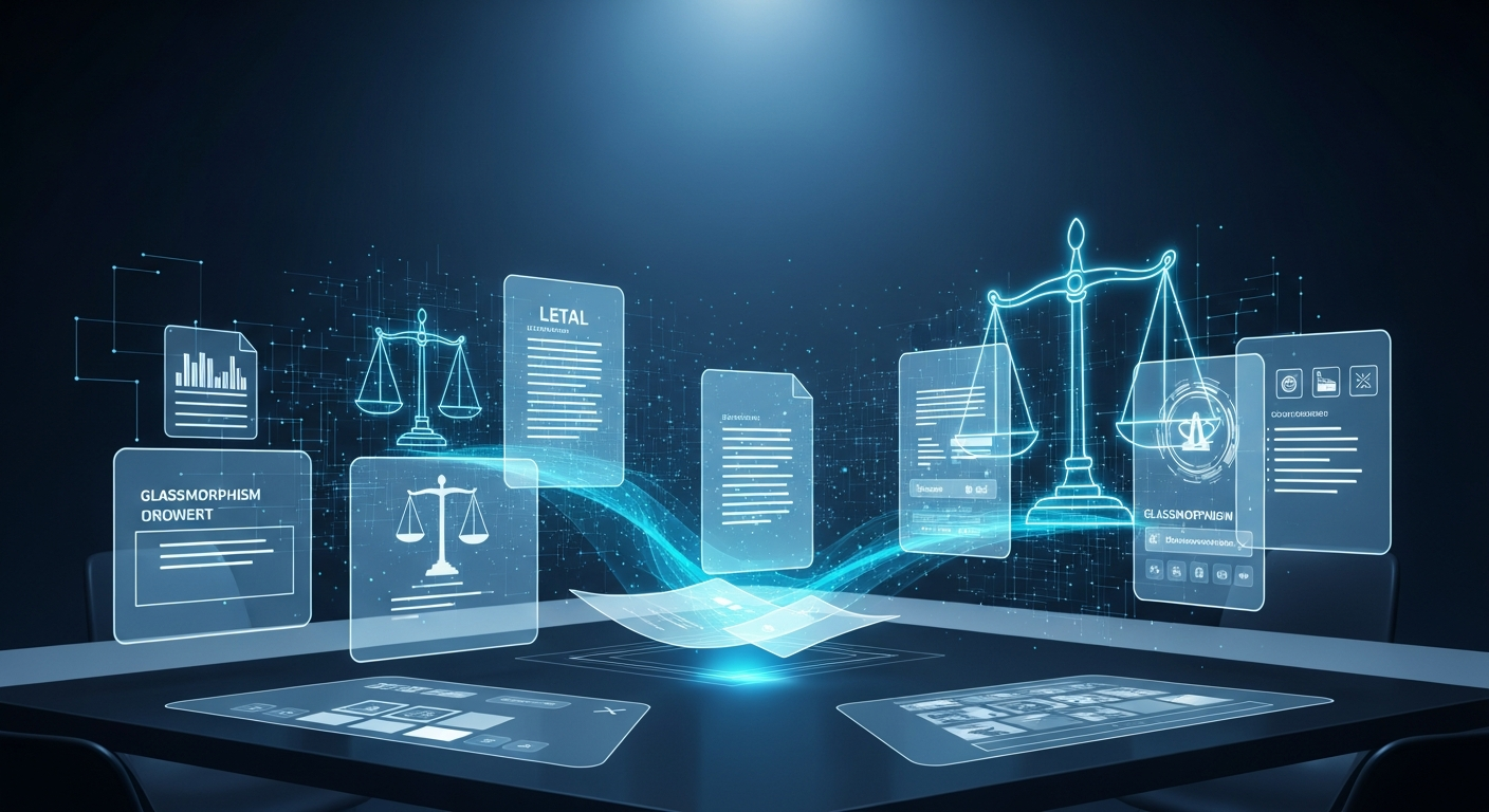 Futuristic legal technology interface